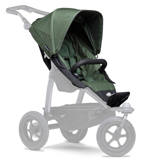 TFK Sportsitz für Mono - XXL Komfort-Sitz inkl. Wetterschutz für Kinder bis 34 kg - Olive