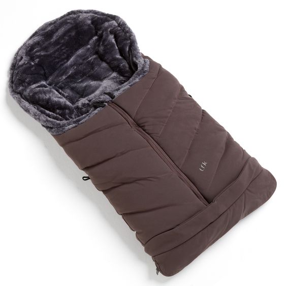 TFK Thermo-Fleece Fußsack mit verlängerbarem Fußteil - Braun