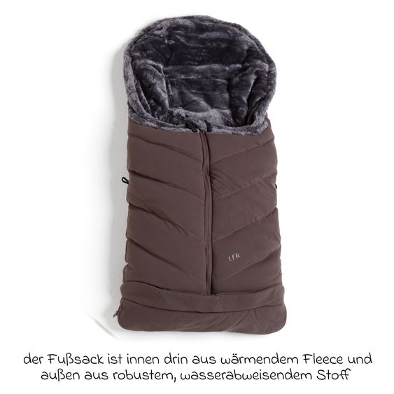 TFK Thermo-Fleece Fußsack mit verlängerbarem Fußteil - Braun