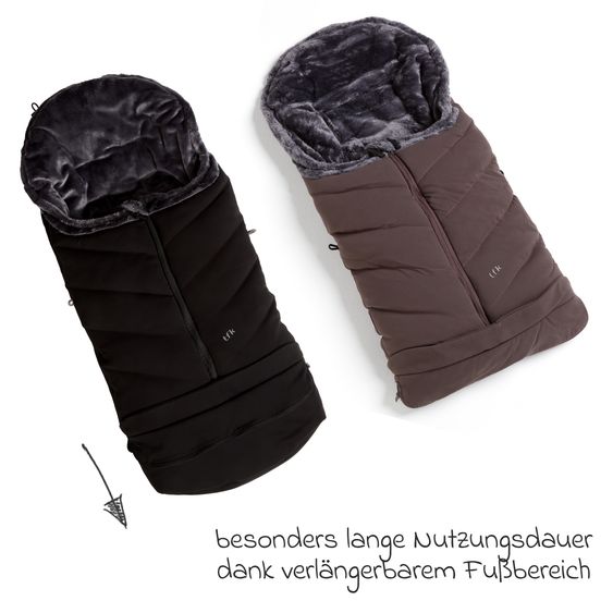 TFK Thermo-Fleece Fußsack mit verlängerbarem Fußteil - Braun