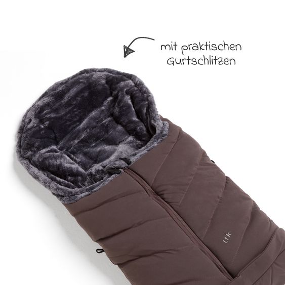 TFK Thermo-Fleece Fußsack mit verlängerbarem Fußteil - Braun