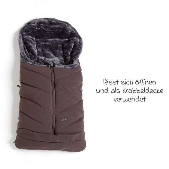 TFK Thermo-Fleece Fußsack mit verlängerbarem Fußteil - Braun