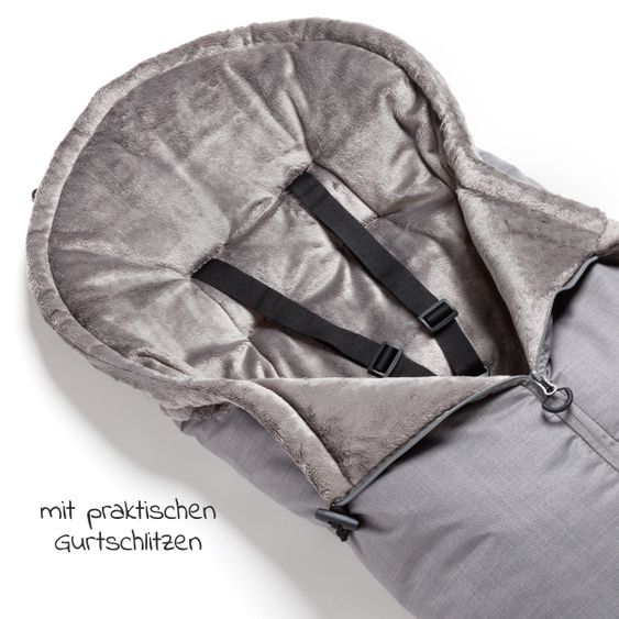 TFK Thermo-Fleece Fußsack mit verlängerbarem Fußteil - Grau