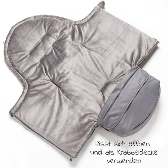 TFK Thermo-Fleece Fußsack mit verlängerbarem Fußteil - Grau