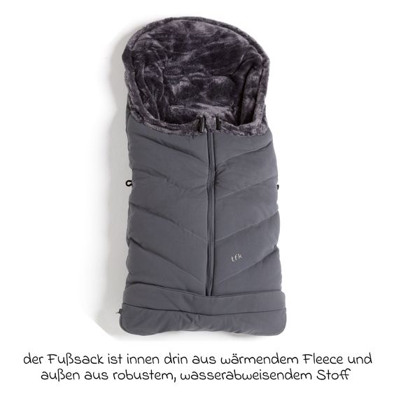 TFK Thermo-Fleece Fußsack mit verlängerbarem Fußteil - Grau