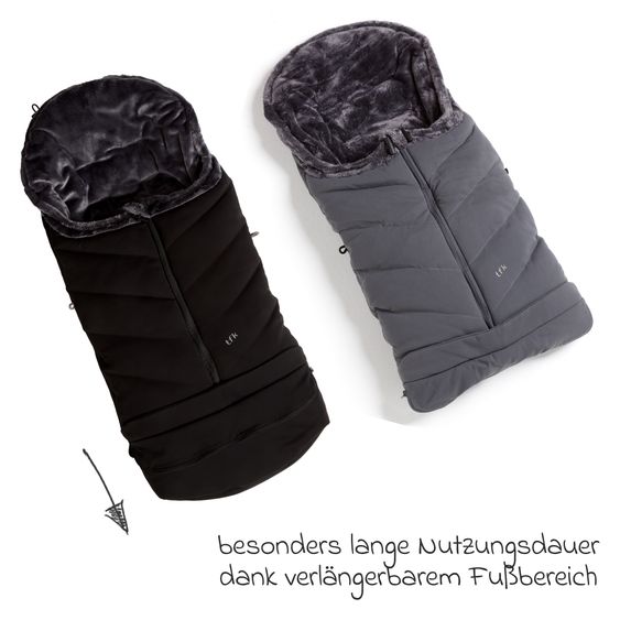 TFK Thermo-Fleece Fußsack mit verlängerbarem Fußteil - Grau