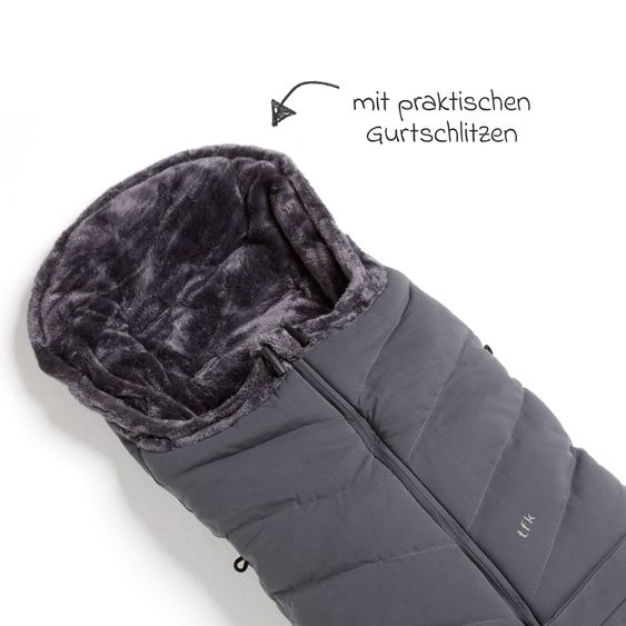 TFK Thermo-Fleece Fußsack mit verlängerbarem Fußteil - Grau