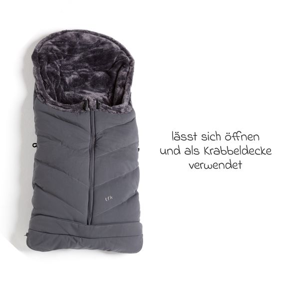 TFK Thermo-Fleece Fußsack mit verlängerbarem Fußteil - Grau