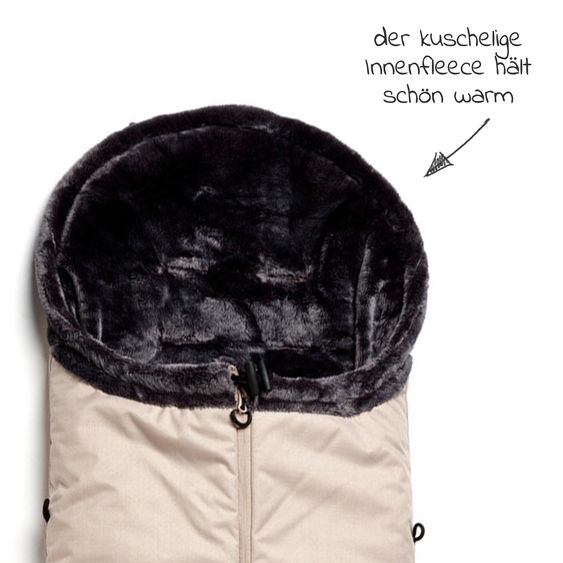 TFK Thermo-Fleece Fußsack mit verlängerbarem Fußteil - Sandbraun