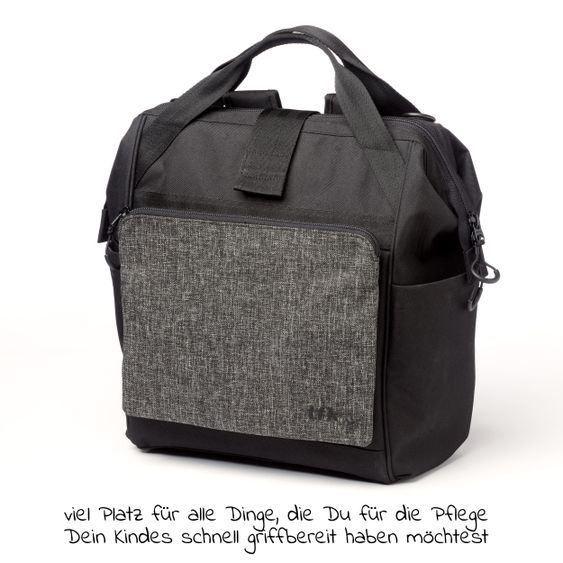 TFK Wickelrucksack inkl. Befestigung, Wicklauflage, Flaschenhalter - Premium Anthrazit