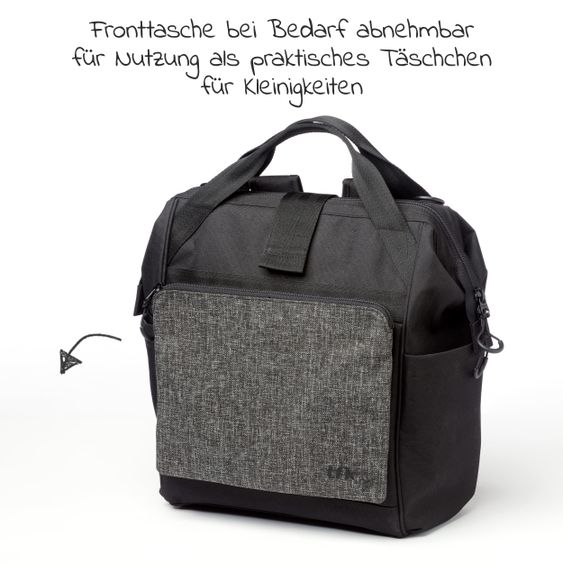 TFK Wickelrucksack inkl. Befestigung, Wicklauflage, Flaschenhalter - Premium Anthrazit