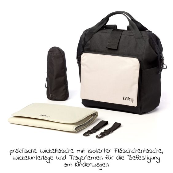 TFK Wickelrucksack inkl. Befestigung, Wicklauflage, Flaschenhalter - Sand