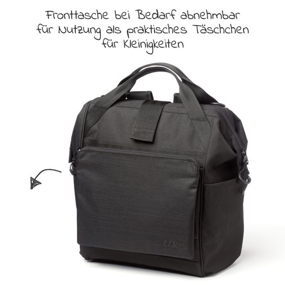 TFK Wickelrucksack inkl. Befestigung, Wicklauflage, Flaschenhalter - Schwarz