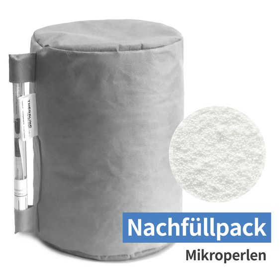 Theraline 4-tlg. Stillkissen Sparset Das Original 190 cm inkl. 2 Bezügen + Mikroperlen-Nachfüllpack 9,5 l - Leaves & Bamboo Kieselgrau