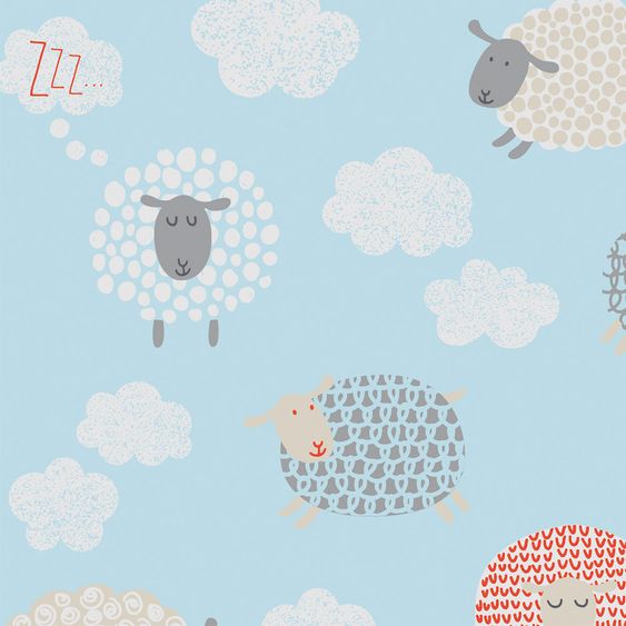 Theraline Bezug für Stillkissen Das Original 190 cm - Happy sheeps - blau
