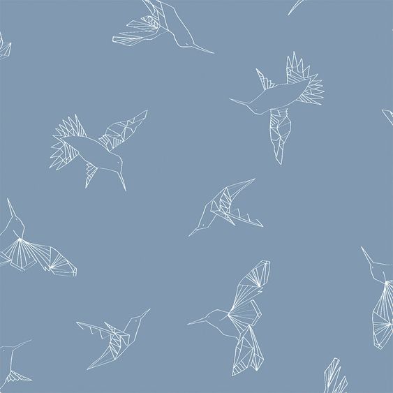 Theraline Bezug für Stillkissen Das Original 190 cm - Kolibris - blau