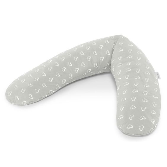 Theraline Bezug für Stillkissen Komfort 180 cm - Herzen - grau