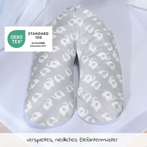Theraline Ersatzbezug für Stillkissen Das Komfort 180 cm - Elefantenherde