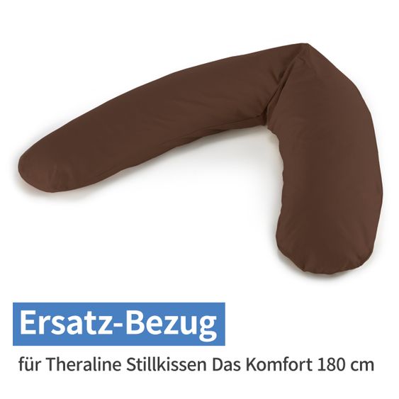 Theraline Ersatzbezug für Stillkissen Das Komfort - Jersey 180 cm - Dunkelbraun
