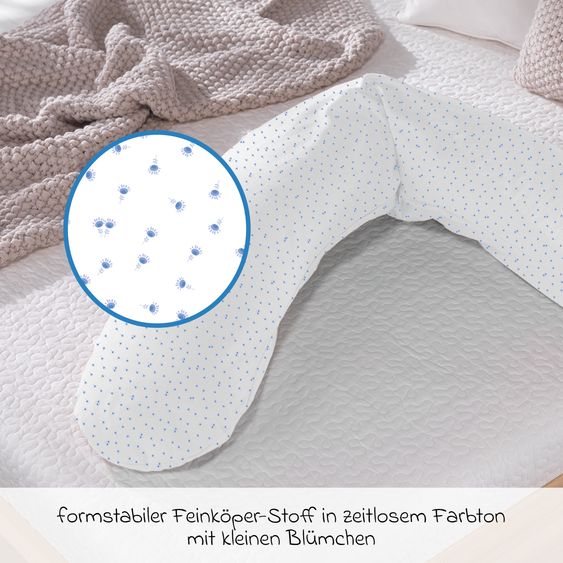 Theraline Replacement cover for nursing pillow Das Original 190 cm - Blümlein - Blue