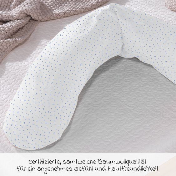 Theraline Replacement cover for nursing pillow Das Original 190 cm - Blümlein - Blue