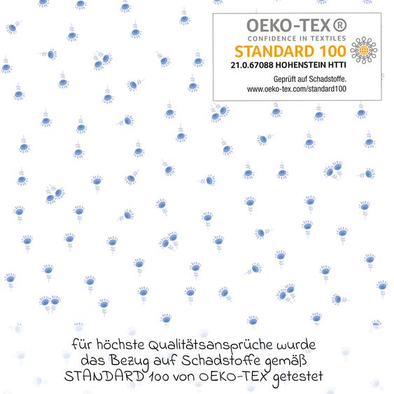 Theraline Replacement cover for nursing pillow Das Original 190 cm - Blümlein - Blue
