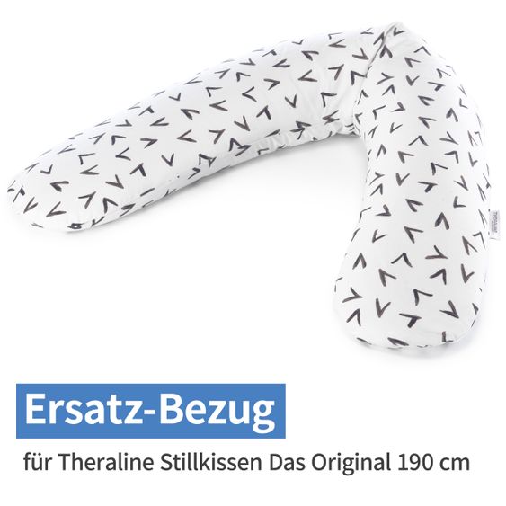 Theraline Ersatzbezug für Stillkissen Das Original 190 cm - Hooks - Black & White