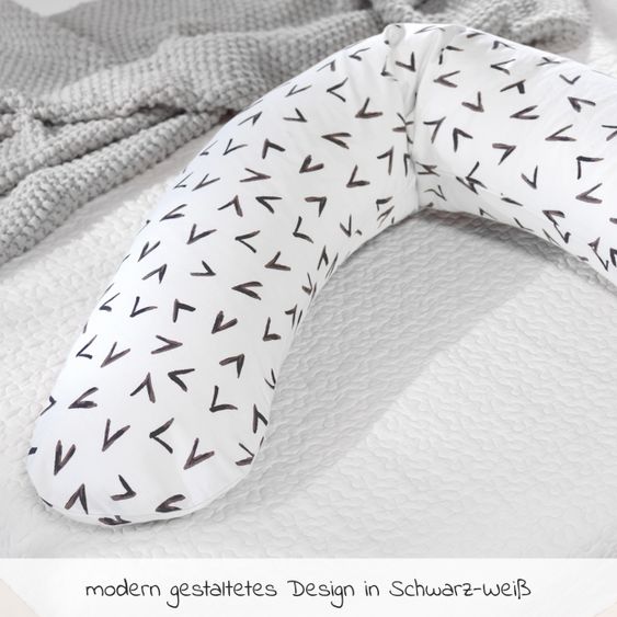 Theraline Ersatzbezug für Stillkissen Das Original 190 cm - Hooks - Black & White