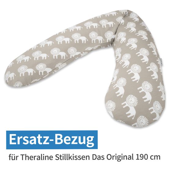 Theraline Ersatzbezug für Stillkissen Das Original 190 cm - Wüstenkönig - Taupe