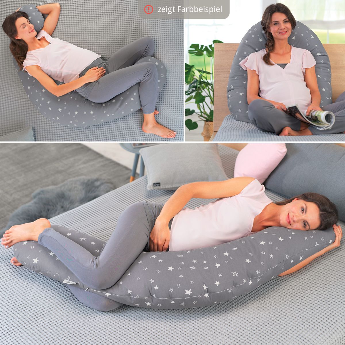 Theraline Ersatzbezug für Stillkissen Das Original - Bamboo 190 cm - Cappuccino