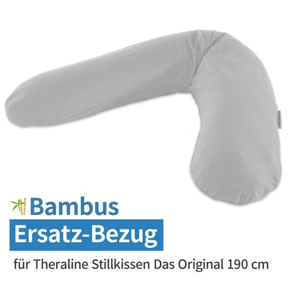 Theraline Ersatzbezug für Stillkissen Das Original - Bamboo 190 cm - Grau