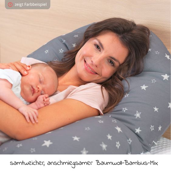 Theraline Coperta di ricambio per il cuscino per allattamento The Original - Bamboo 190 cm - Rosso ciliegia