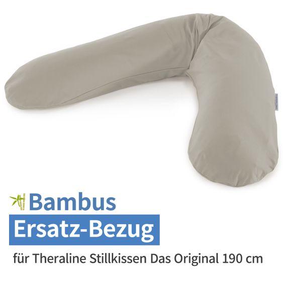 Theraline Ersatzbezug für Stillkissen Das Original - Bamboo 190 cm - Lehmgrau