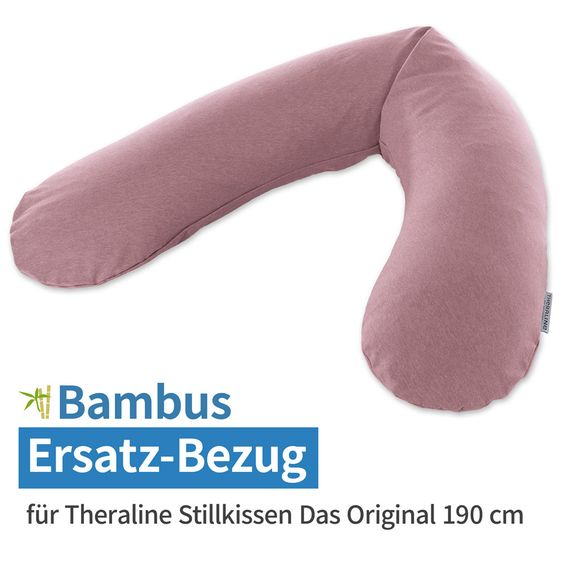 Theraline Ersatzbezug für Stillkissen Das Original - Bamboo 190 cm - Melange Rosenholz