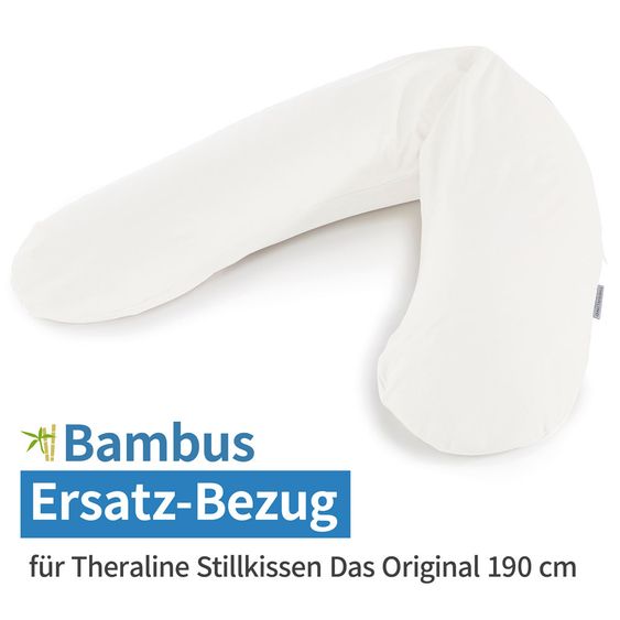 Theraline Ersatzbezug für Stillkissen Das Original - Bamboo 190 cm - Wolkenweiß