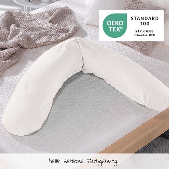 Theraline Coperta di ricambio per il cuscino per allattamento The Original - Bamboo 190 cm - Bianco Nuvola