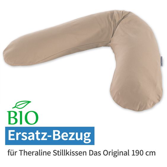 Theraline Ersatzbezug für Stillkissen Das Original BIO-Jersey 190 cm - Cappuccino