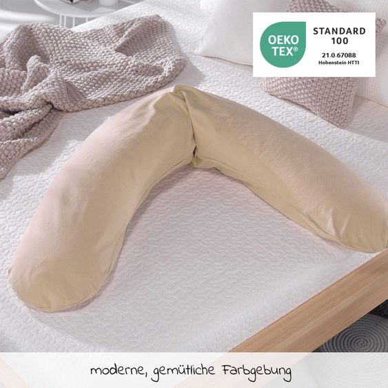 Theraline Ersatzbezug für Stillkissen Das Original BIO-Jersey 190 cm - Cappuccino