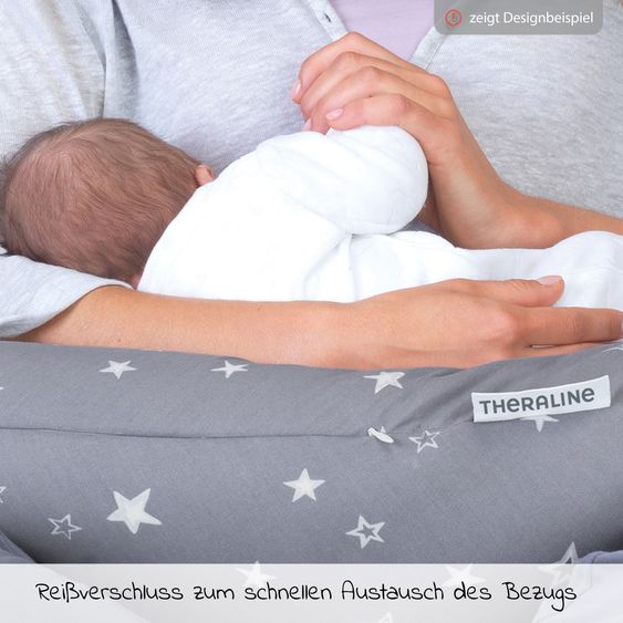 Theraline Ersatzbezug für Stillkissen Das Original BIO-Jersey 190 cm - Cappuccino