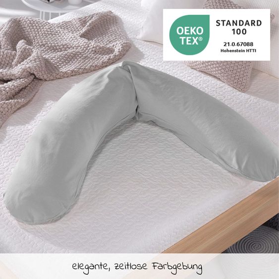 Theraline Coperta di ricambio per cuscino per allattamento The Original BIO Jersey 190 cm - Grigio