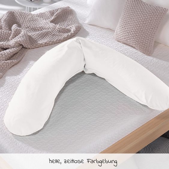 Theraline Ersatzbezug für Stillkissen Das Original BIO-Jersey 190 cm - Weiß