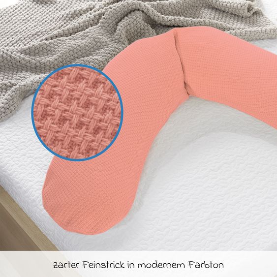 Theraline Ersatzbezug für Stillkissen Das Original - Feinstrick 190 cm - Pfirsichrosa