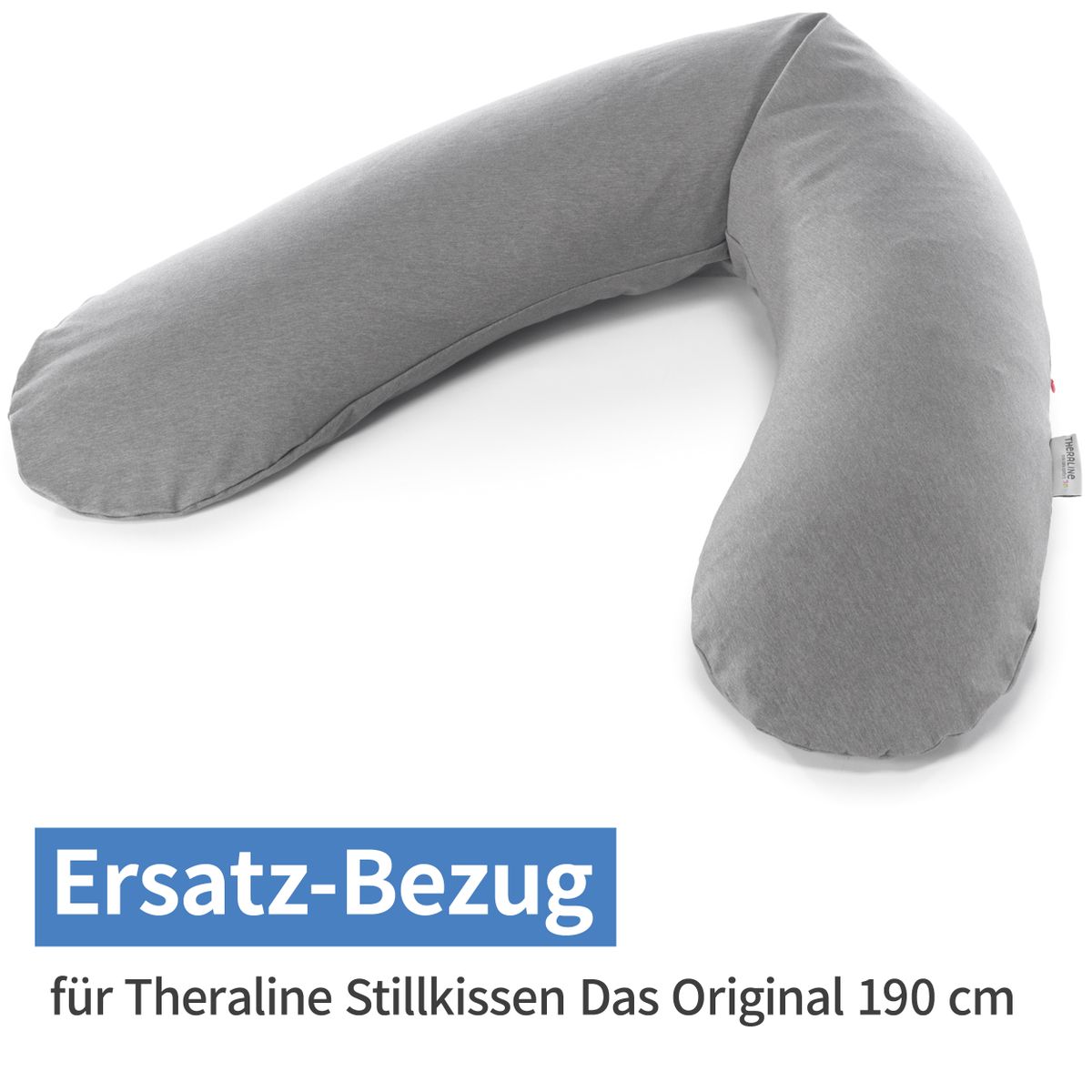Theraline Ersatzbezug für Stillkissen Das Original - Jersey 190 cm - Melange Mittelgrau