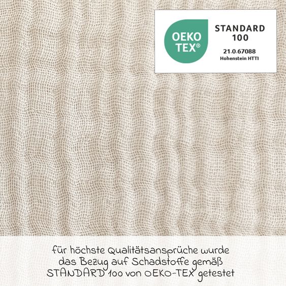 Theraline Fodera di ricambio per il cuscino per allattamento The Original - Mussola 190 cm - Beige sabbia
