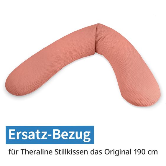 Theraline Ersatzbezug für Stillkissen Das Original - Musselin 190 cm - Terracotta