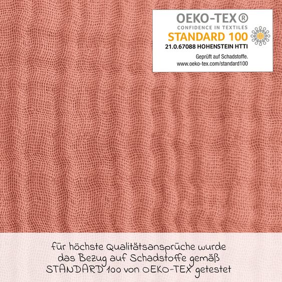 Theraline Replacement cover for nursing pillow The Original - Muslin 190 cm - Terracotta