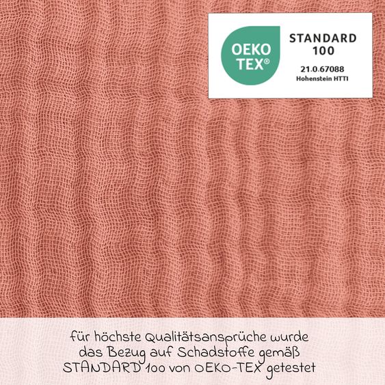 Theraline Replacement cover for nursing pillow The Original - Muslin 190 cm - Terracotta