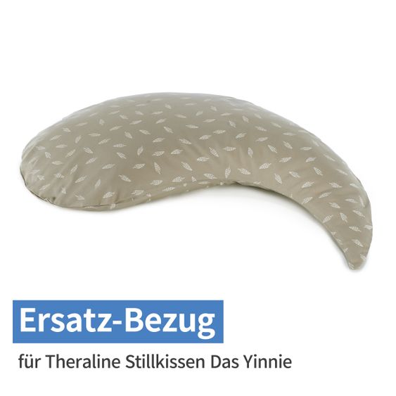 Theraline Ersatzbezug für Stillkissen Das Yinnie 135 cm - Blättertanz - Taupe