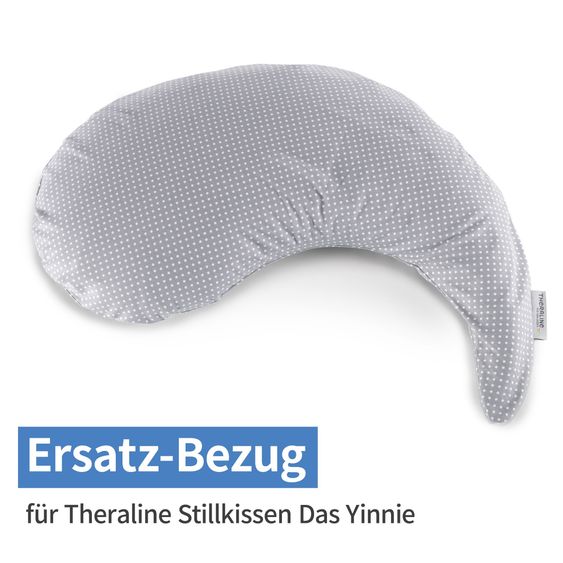 Theraline Ersatzbezug für Stillkissen Das Yinnie 135 cm - Punkte - Grau