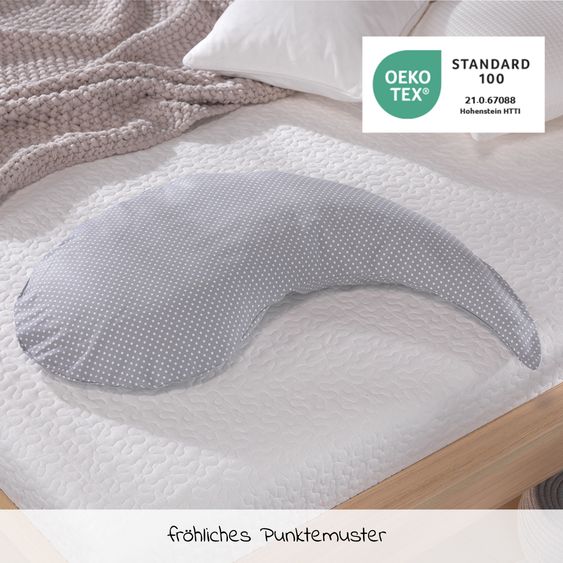 Theraline Ersatzbezug für Stillkissen Das Yinnie 135 cm - Punkte - Grau